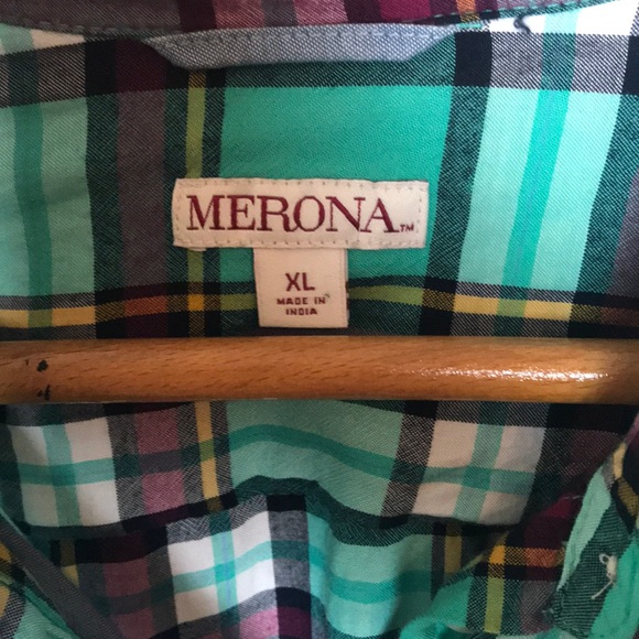 Merona button down plaid top - Picture 3 of 4